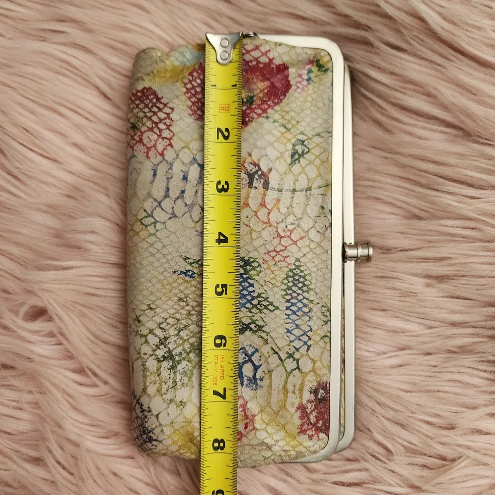 Hobo Lauren floral snake texture double frame wallet - Picture 12 of 15